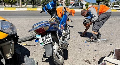 Kilis'te ticari taksi ile motosiklet çarpıştı:1 yaralı