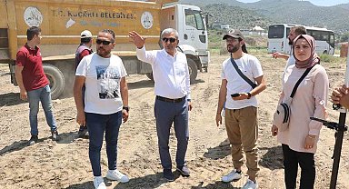 Koçarlı'da hayırseverlerin bağışladığı arsada cami yapımına başlandı