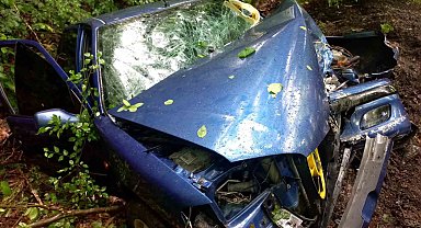 Kontrolden çıkan otomobil ağaca çarptı: 2'si ağır 3 yaralı