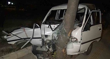 Kontrolden çıkan otomobil ağaca çarptı: 7 yaralı