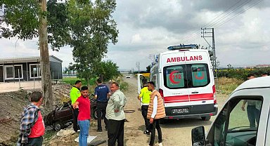 Kontrolden çıkan otomobil sulama kanalına uçtu: 2 yaralı