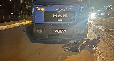 Konya'da tır motosiklete çarptı: 1 yaralı