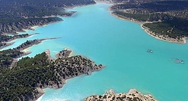 Korkuteli sulama suyu barajında su seviyesine yağmur desteği