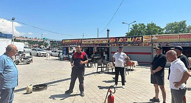 Kuşadası Nazilli Halk Pazarı'nda yangın tatbikatı