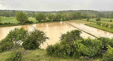 Kuvvetli sağanak tarım arazilerini göle çevirdi, yollar zarar gördü