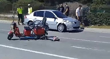 Motosikletle otomobil çarpıştı: 1 yaralı