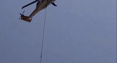 Nefes helikopteri ile yangına ilk müdahale