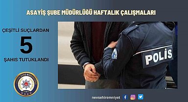 Nevşehir'de UYAP aranması bulunan 5 şahıs tutuklandı
