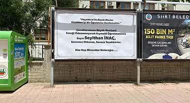 Öğrenci ve veliler öğretmenlerine olan minnet duygularını billboarda verdikleri ilanla duyurdu