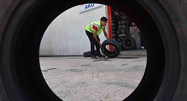 Ömrünü tamamlamış lastikler, ekonomiye kazandırılıyor