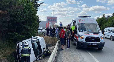 Otomobil şarampole devrildi: 1 yaralı