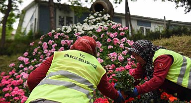 Park ve bahçelerde yapılan çalışmalarla Bilecik'i güzelleşiyor