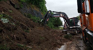 Samsun-Ordu Karayolu'nda heyelan