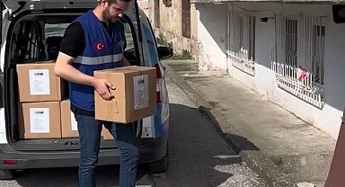 Selin vurduğu Canik'te ailelere hijyen paketi desteği