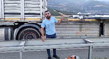 Şiddetli rüzgar konteyneri uçurdu