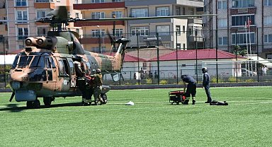 Sinop'ta sel nedeniyle elektriği kesilen köylere helikopterle jeneratör götürüldü