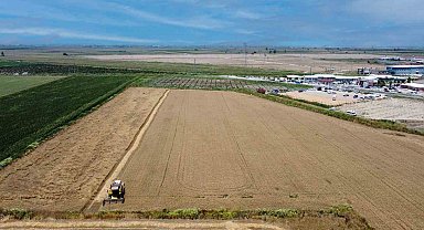 Tarsus'ta cezaevi arazilerine ekilen buğdayın hasadı yapıldı