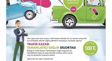 Trafik Kazası Tamamlayıcı Sağlık Sigortası çekici yardım hizmeti ile Quick Sigorta'da daha cazip