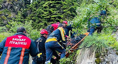 Uçuruma yuvarlanan kamyonet sürücüsü hayatını kaybetti