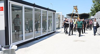 Valililer konteyner üretimini inceledi