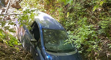 Yedigöller yolunda şarampole uçtu: 1 yaralı