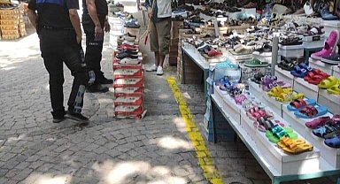 Zabıtadan kaldırım işgaline sınır belirleyen müdahale