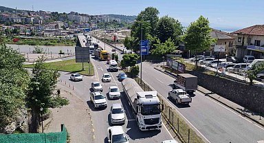 Zonguldak'ta bayram tatili öncesi trafik yoğunluğu