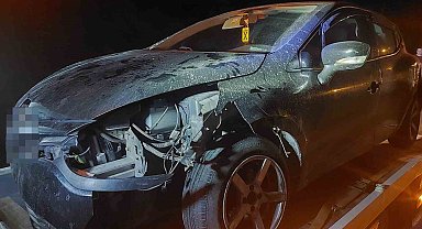 Zonguldak'ta tır ile çarpışan otomobil su kanalına uçtu