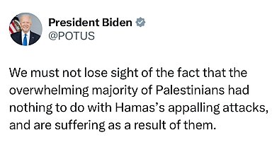 ABD Başkanı Biden: "Filistinlilerin acı çektiği gerçeğini gözden kaçırmamalıyız"