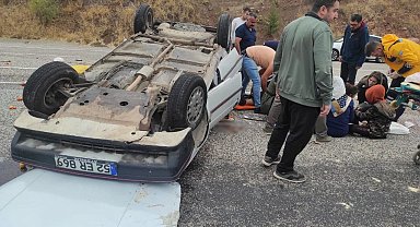 Adıyaman'da otomobil takla attı: 5 yaralı