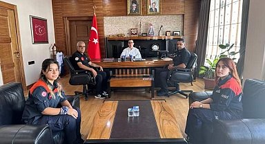 AFAD Arama Kurtarma Birlik Müdürü Karaaslan, Kaymakam Yılmaz ile bir araya geldi