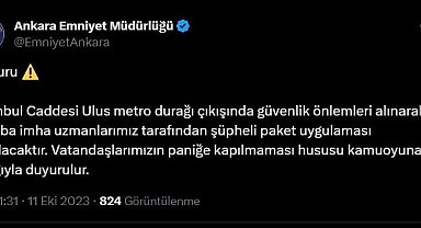 Ankara Emniyeti'nden şüpheli paket uygulamasıyla ilgili vatandaşlara uyarı