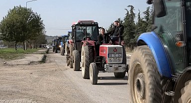 Bafralı çeltik üreticilerinden eylem