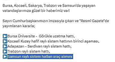 Bakan Uraloğlu: "Samsun raylı sistem hattı araç alımını biz üstleniyoruz"