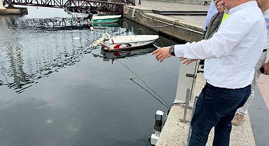 Bandırma'da Deniz Temizleyen Çöp kapanlar devreye girdi