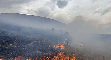 Bayburt'ta çıkan mera yangınında 80 hektar alan küle döndü