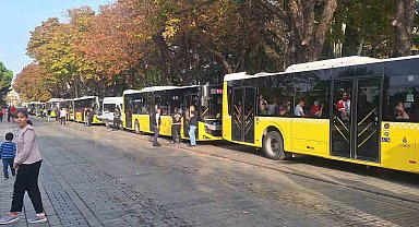 Bayern Münih taraftarları otobüslerle stadyuma götürüldü