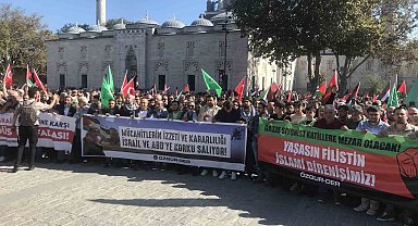 Beyazıt Meydanı'nda Filistin'e destek eylemi gerçekleştirildi