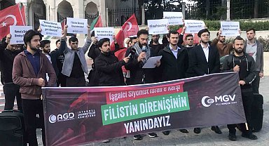 Beyazıt Meydanı'nda Filistin'e destek eylemi