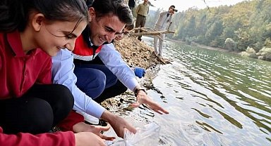 Bilecik'teki göletlere 112 bin yavru sazan bırakıldı