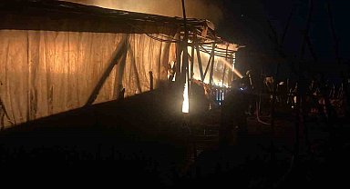 Bolu'da samanlık alev alev yandı