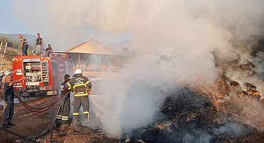 Burdur'da çıkan yangında 2 bin saman balyası kül oldu