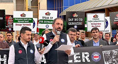 Bursa'da sağlık çalışanları Filistin için tek yürek oldu