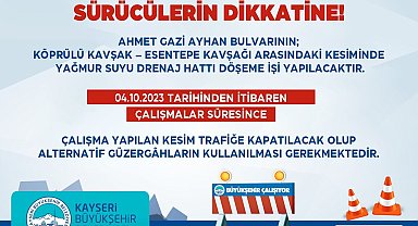 Büyükşehir'den 10 milyon TL'lik yağmur suyu drenaj hattı