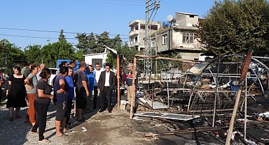 Çadırları yanan depremzede vatandaşlara devletten şefkat eli