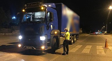 Çine'de kamyonlar denetimden geçti