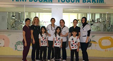 Denizlili üçüzler, doğdukları Tekden Hastanesi'ni 8 sene sonra ziyaret etti