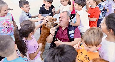 Didim'deki hayvan barınağı minik öğrencileri ağırladı