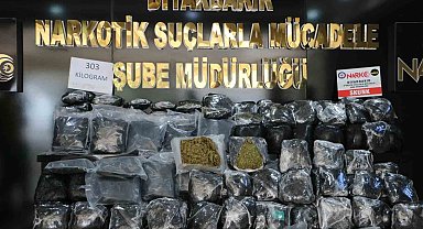Diyarbakır'da 303 kilo skunk ele geçirildi