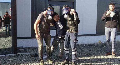 Domates serasında yangın tatbikatı